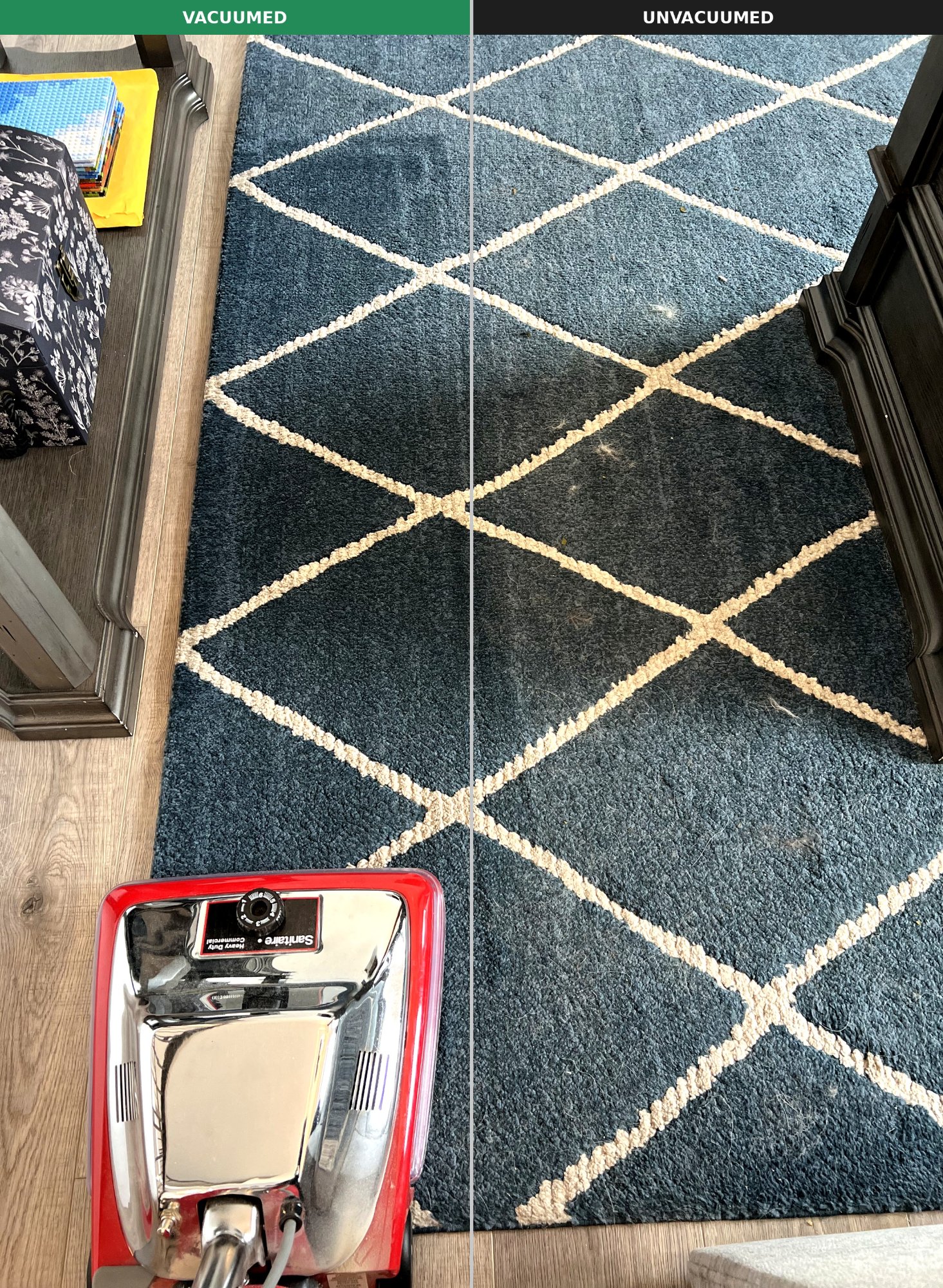 Carpet vacuumed vs unvacuumed — PrimePoint Edmonton
