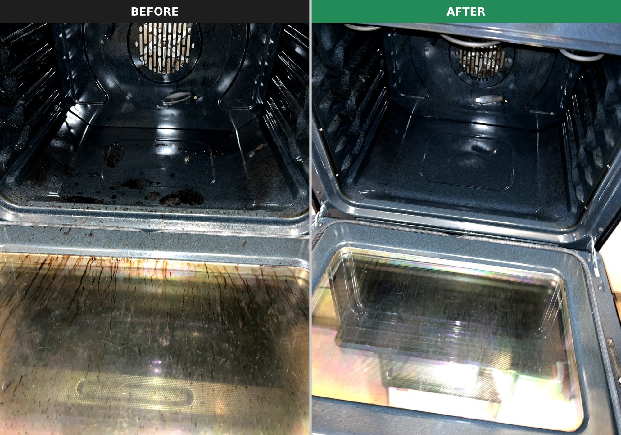 Oven deep clean before and after — PrimePoint Edmonton